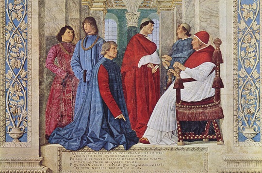 Melozzo da Forli, Fresko, auf Leinwand übertragen (1477); Vatikanische Museen